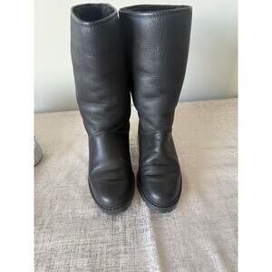 Draper of Glastonbury Sheepskin Black Shearling Lined Winter Boots Size 4.5